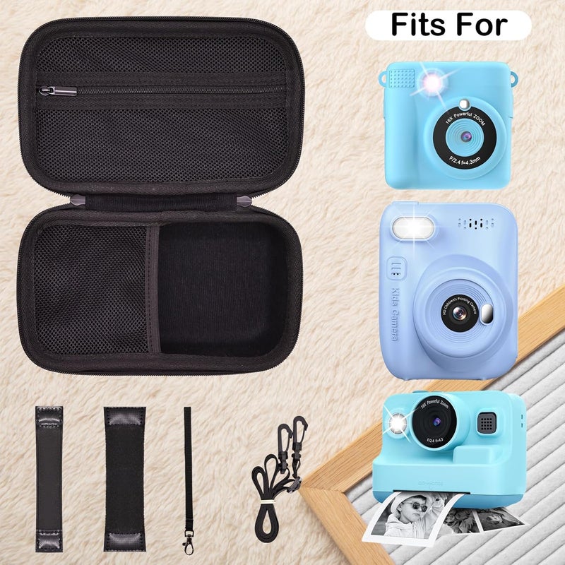 PLEAVEE Instant Print Film Camera Case for Kid Cameras & Digital Video Camera, Hard Storage Holder Organizer Bag Compatible with ESOXOFFORE/Dylanto/Anchioo/MINIBEAR and More (Black) - Image 3
